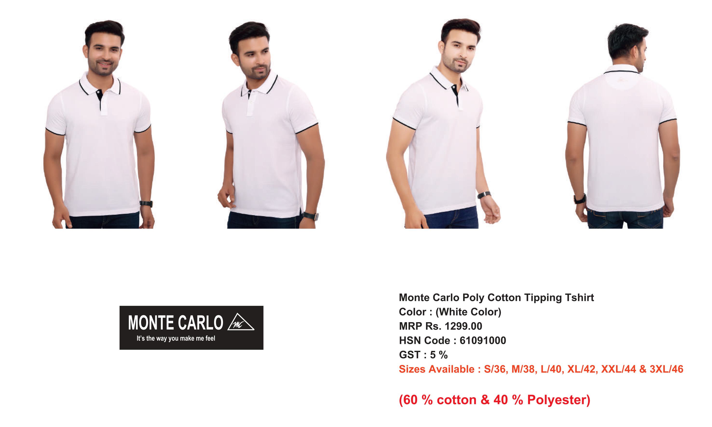 60% Cotton 40% Polyster Poly Cotton Tipping Tshirt