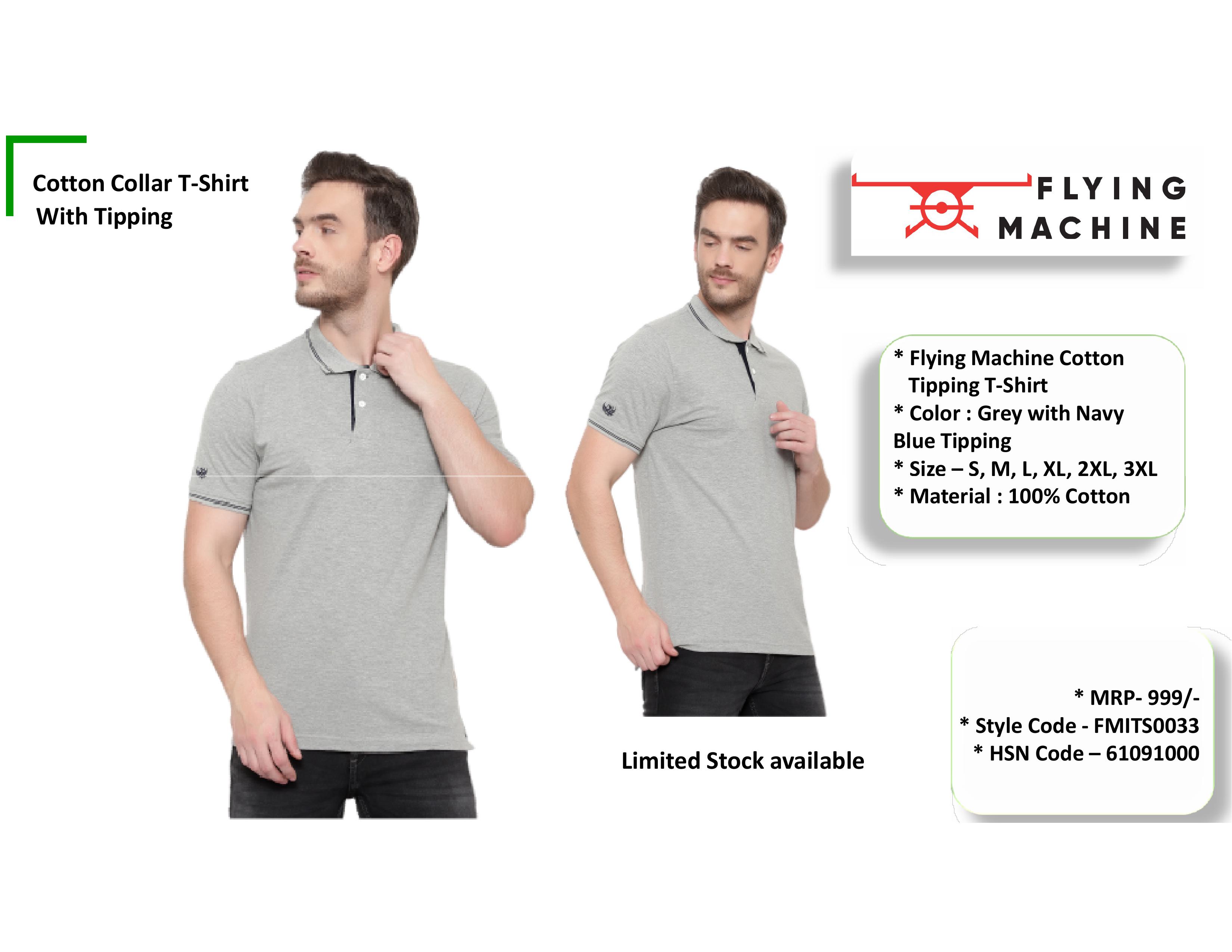 Cotton Collar T shirt with tipping