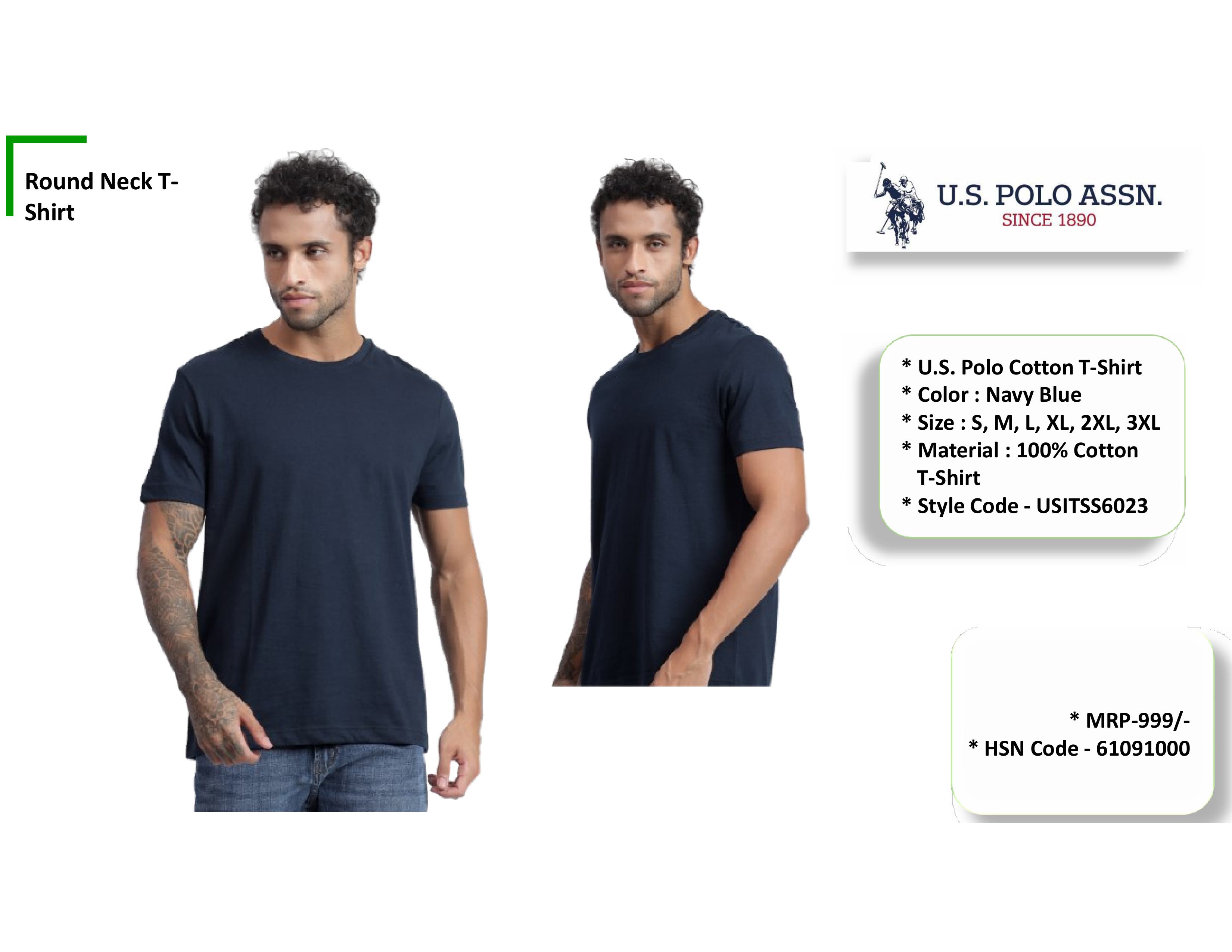 Cotton T shirt (Male - Round Neck )