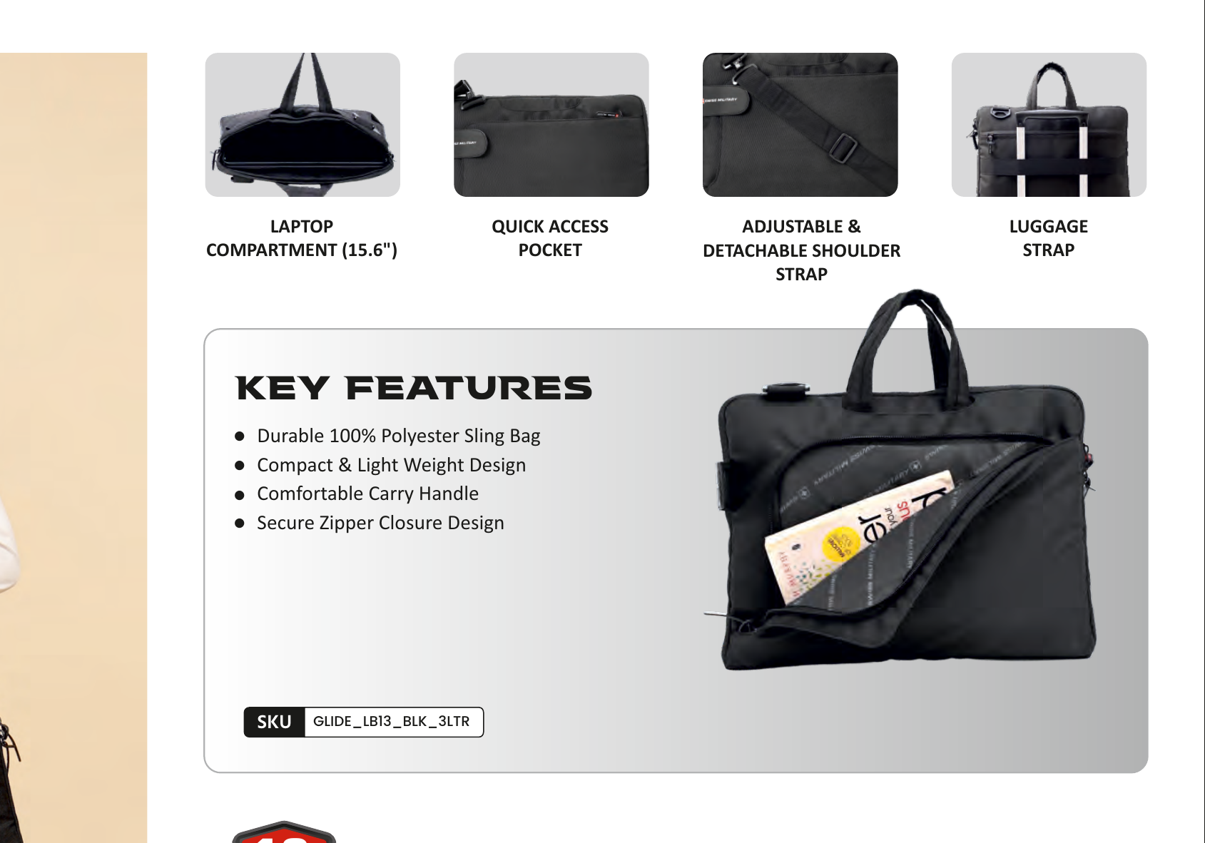 GLIDE Laptop Sling Bag