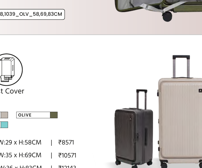 Jade Hardtop Trolley Luggage - Mid