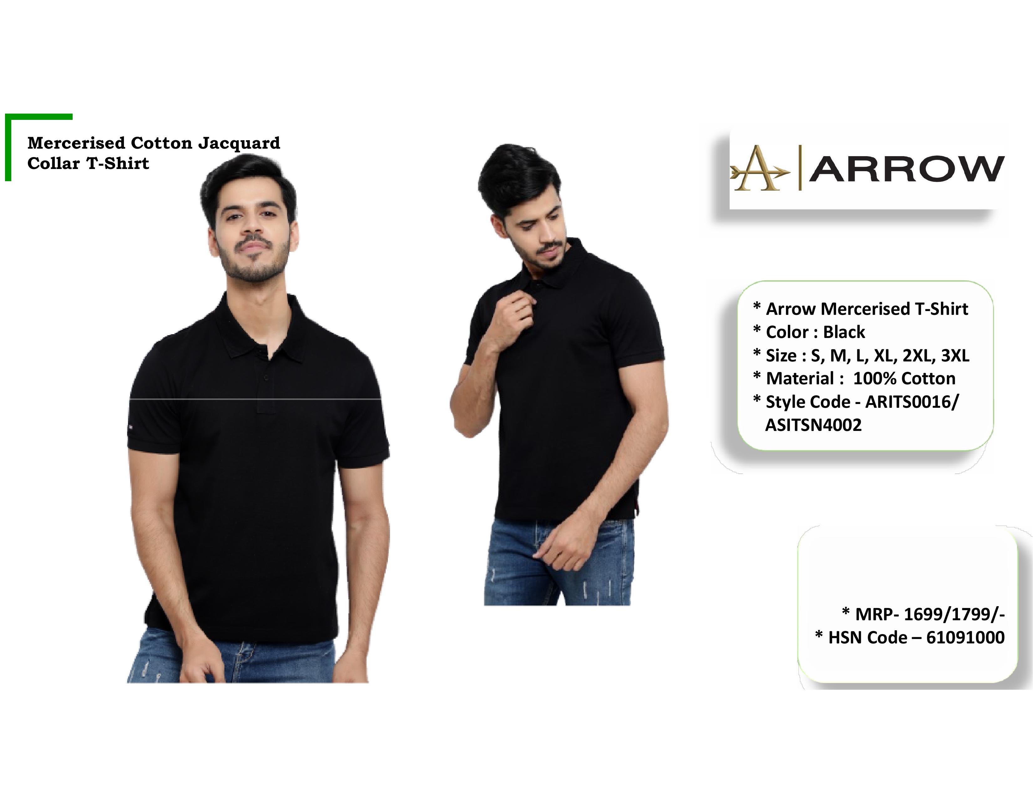 Mercerised Jacquard Collar T Shirt