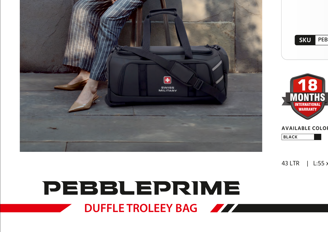 Pebble Prime Duffle Trolley Bag