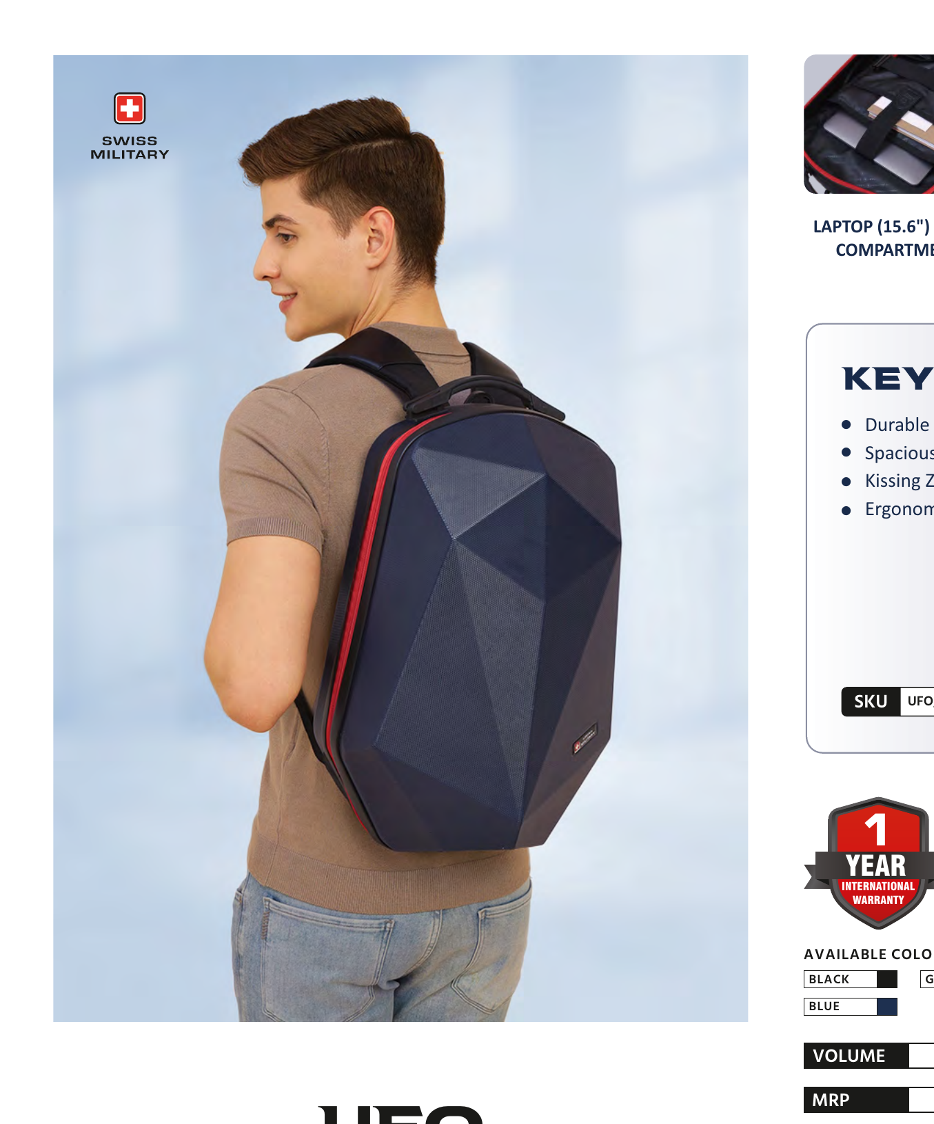 UFO Hard Shell Laptop Backpack